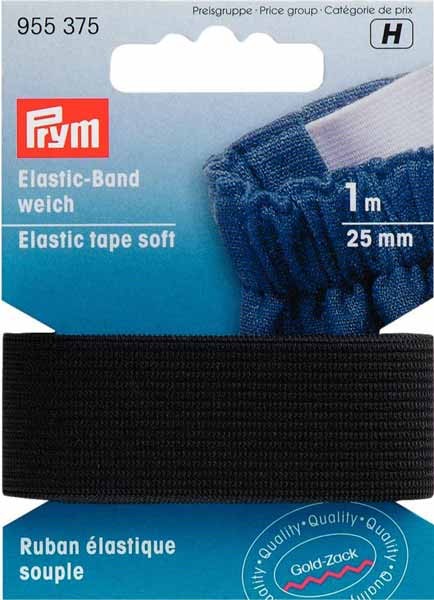 Elastic Band weich 25mm schw 1m