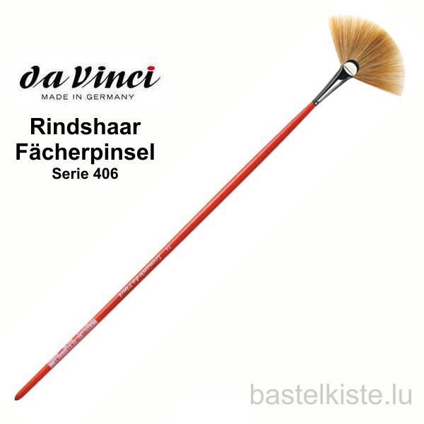 Rindshaar Fächerpinsel, Serie 406 langer Stiel