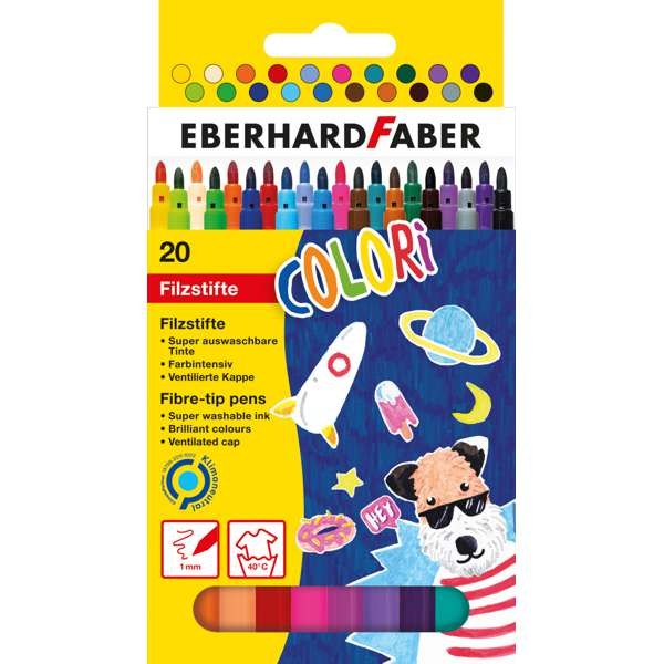 Colori Filzstifte dünn, Kartonetui mit 20 Farben