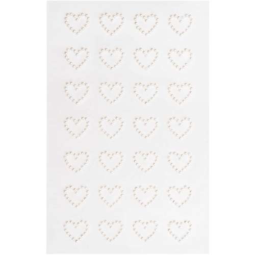 Sticker Perlenherzen, creme