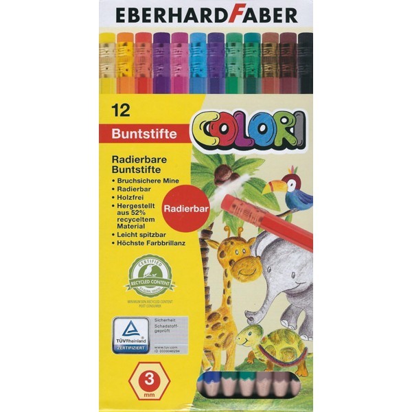 Buntstifte "COLORI" RADIERBAR 12er Set