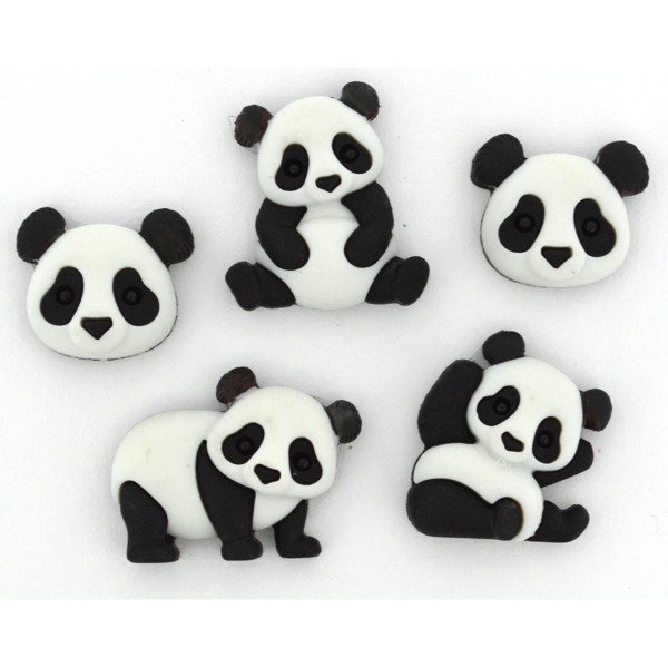 Dress it up Knöpfe, Panda Pile, Pandafamilie wollzauber.com