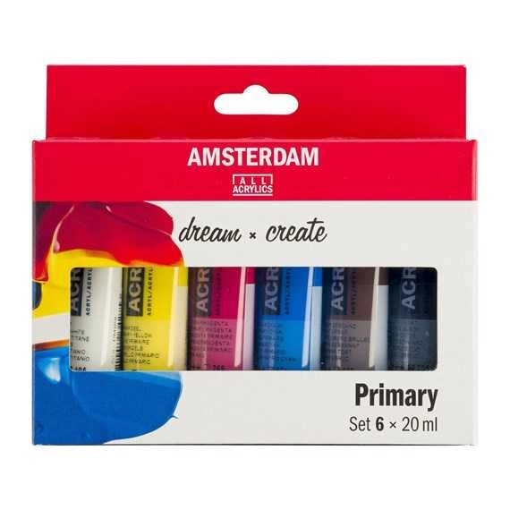 AMSTERDAM Primär-Set, Primary Acrylic 6 x 20ml, bastelkiste.shop