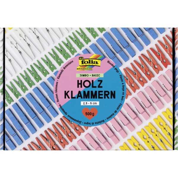 Holzklammerteile, Wäscheklammerteile 500-teilig, BASIC