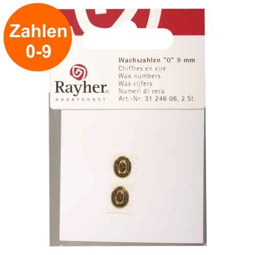 Wachszahlen GOLD Ø 9 mm, 2 Stück