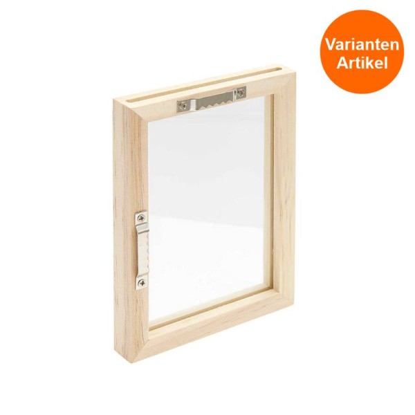 Holzrahmen mit Glaseinsatz, bastelkiste.lu