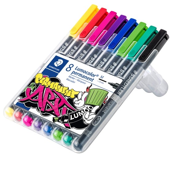 Lumocolor permanent marker 317 with new colours, 8er Set