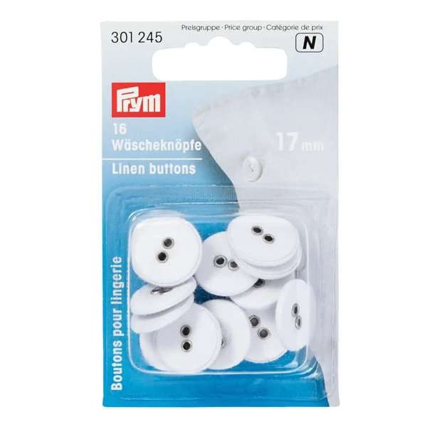 PRYM Wäscheknöpfe "Leinen", weiß
