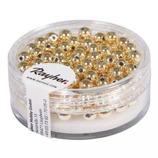Plastik-Rundperlen Ø 4mm, goldfarben