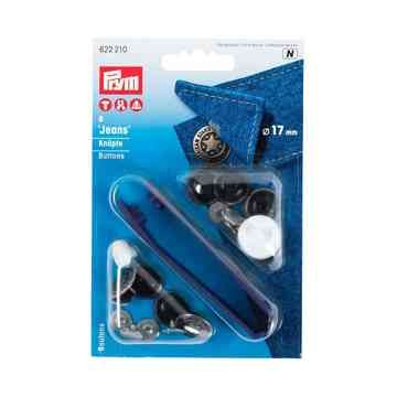 Jeansknöpfe Ø 17mm, alt-slber 8 Stück
