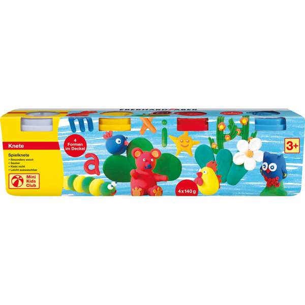 Spielknete 4er Set weiß, gelb, rot, blau