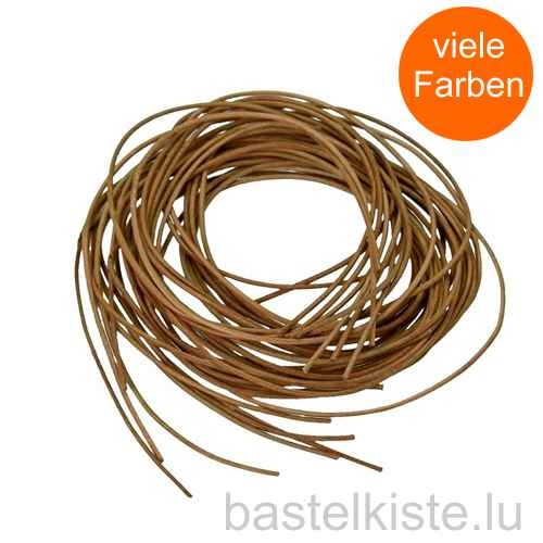 Lederriemen, Lederschnur Ø 2,0 mm, 1m