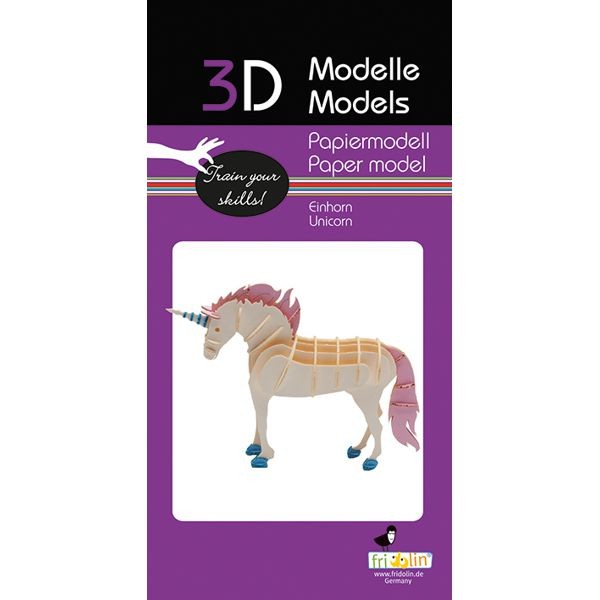 3D Papiermodell "Einhorn" zum zusammenbauen