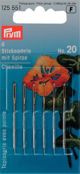 PRYM 125551 Sticknadeln mit Spitze 43x1,00 mm