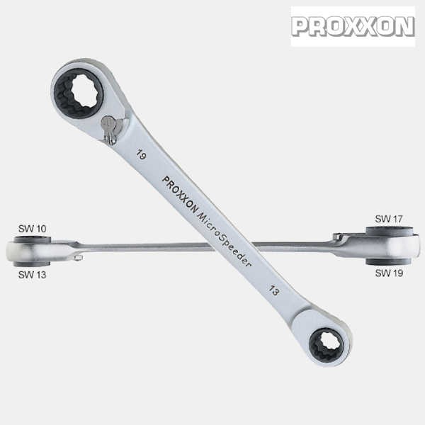 4-fach Micro Speeder - Kompaktes Multitalent für 10, 13, 17, 19mm Schrauben