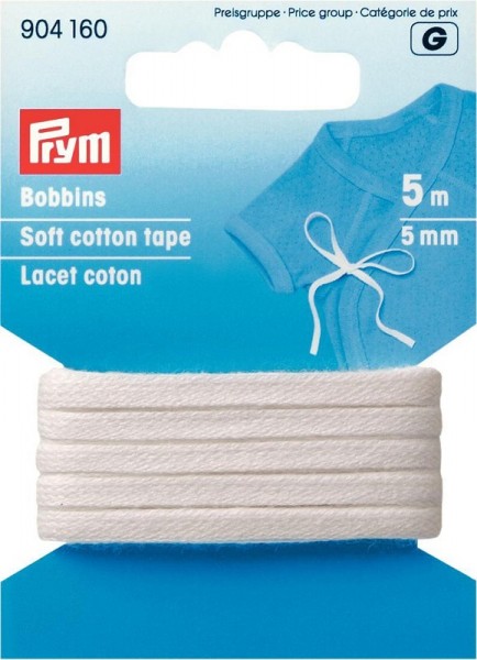 Bobbins 5mm weiß, 5m von PRYM 904160