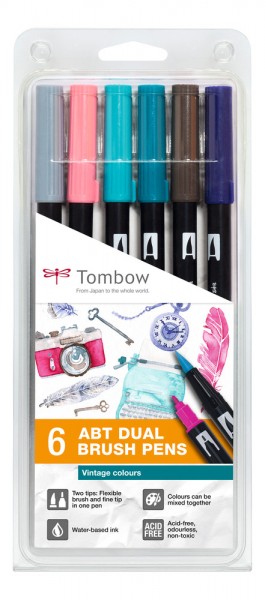 ABT DUAL BRUSH PENS 6er Set Vintage Colours