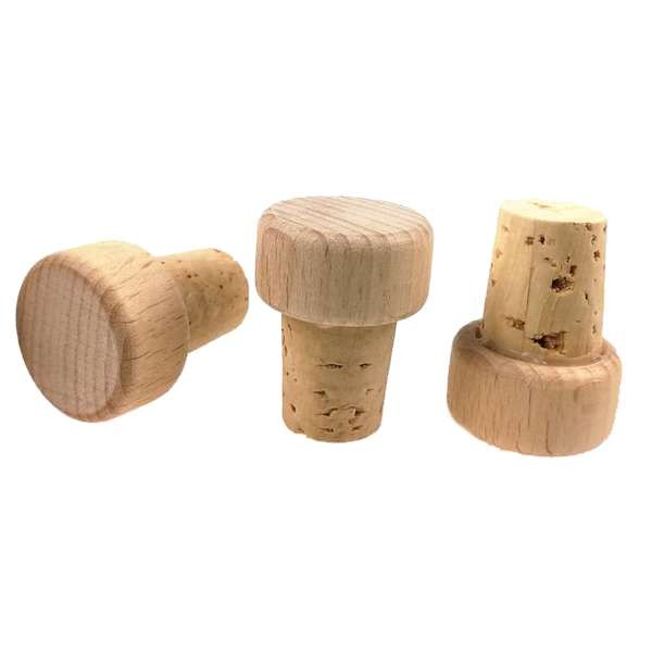Flaschenkorken mit Holzgriff flach