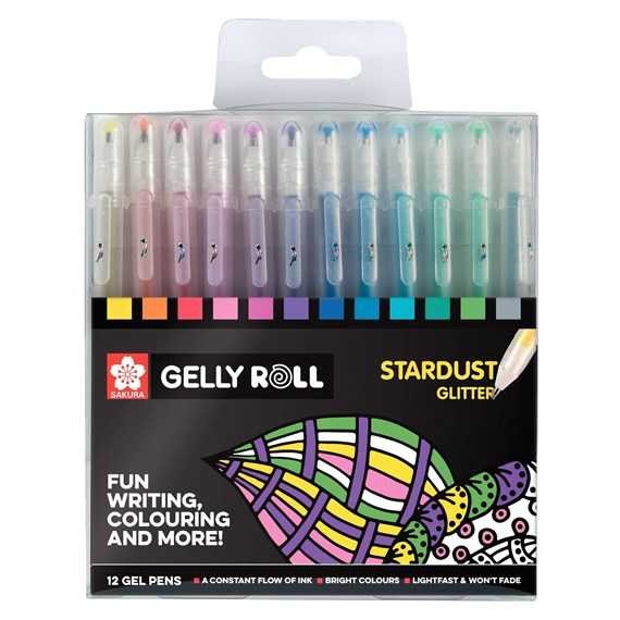 Gelly Roll Gelstifte, 12-teiliges Set Glitzerstifte, Stardust