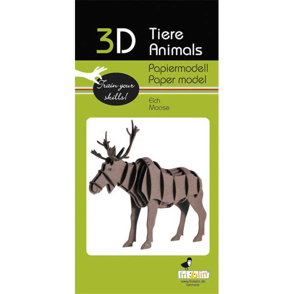 3D Papiermodell "Elch" zum zusammenbauen