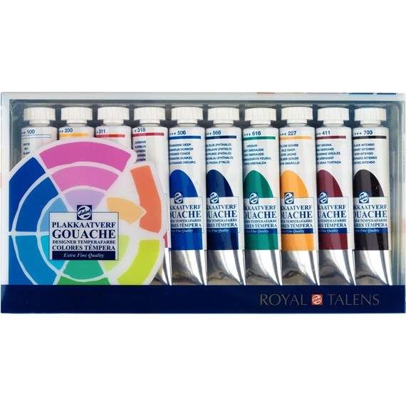 Gouache Extra Fine Quality Primärfarben 10er Set