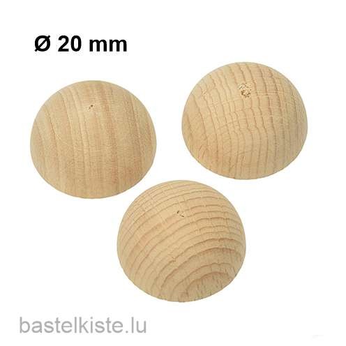 Grosspackung Rohholz Halbkugeln Ø 20mm, 50 Stück