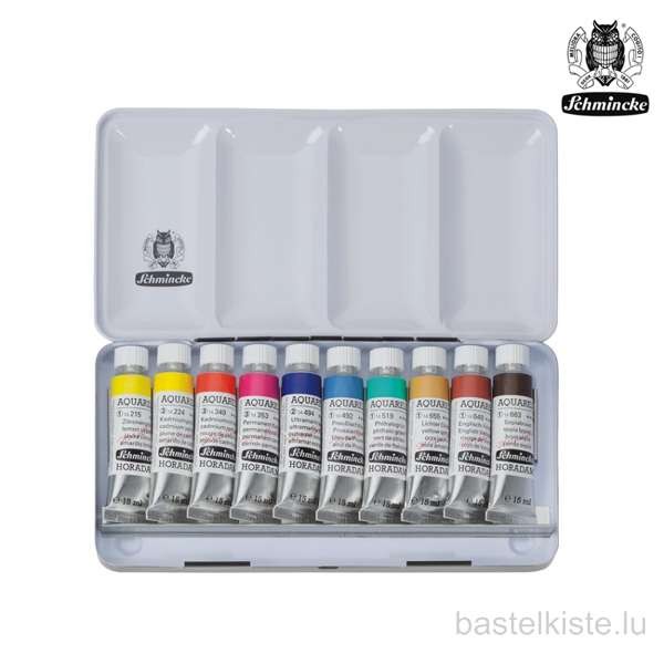 Schmincke Metallkasten HORADAM Aquarell 10 x 15ml Tuben