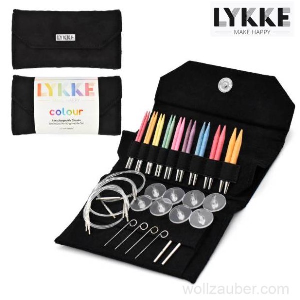 LYKKE Rundstricknadel-Set COLOUR BLACK 3,5-inch Nadeln