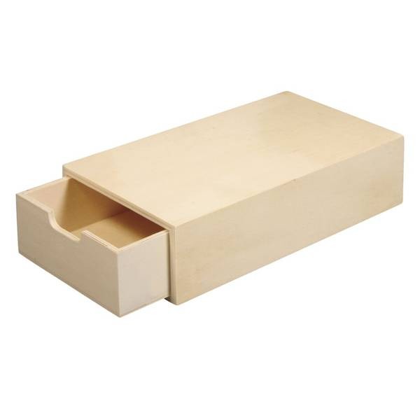 Holz Schatulle FSC Mix Credit 20x10x5cm, ausziehbares Innenfach