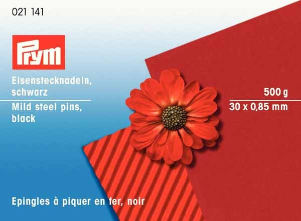 PRYM Eisenstecknadeln 30 x 0,85mm, schwarz, 500g