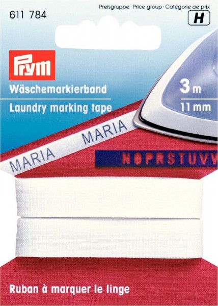 Wäschemarkierband weiß 11mm, 3m lang prym 611784