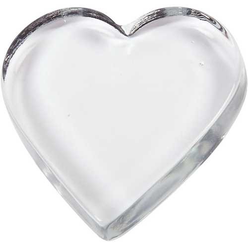Glasherz transparent 90 x 90 mm, Ø 15mm