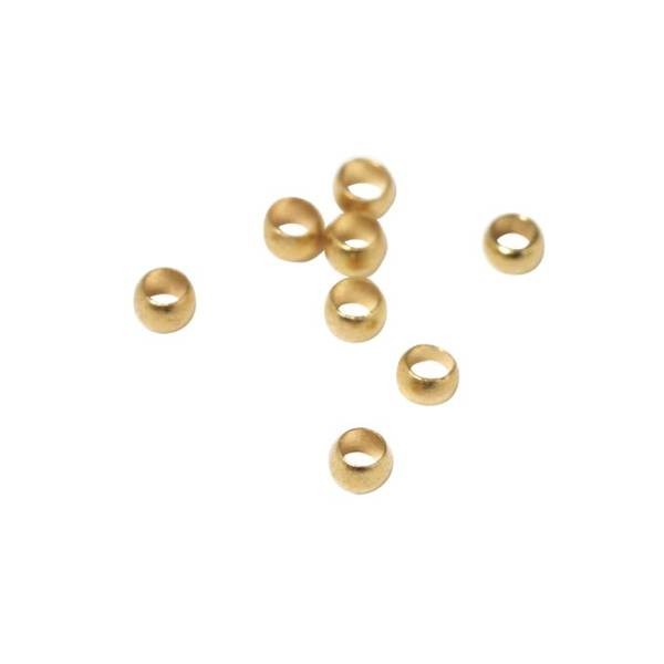 Quetschperle, goldfarben, I: 0,8mm ø, A: 1,5mm ø, 40 Stück