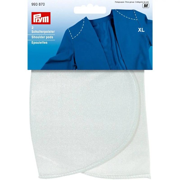 PRYM Schulterpolster Halbmond Gr. XL, weiß