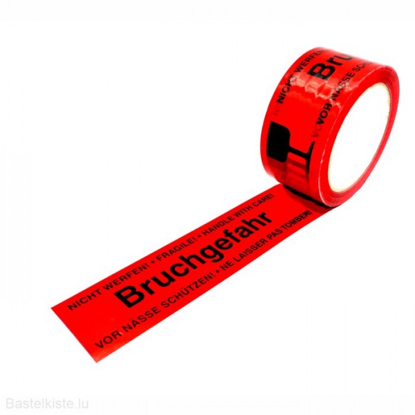 ►BRUCHGEFAHR◄ PP-Klebeband, Warnklebeband mit Acrylkleber