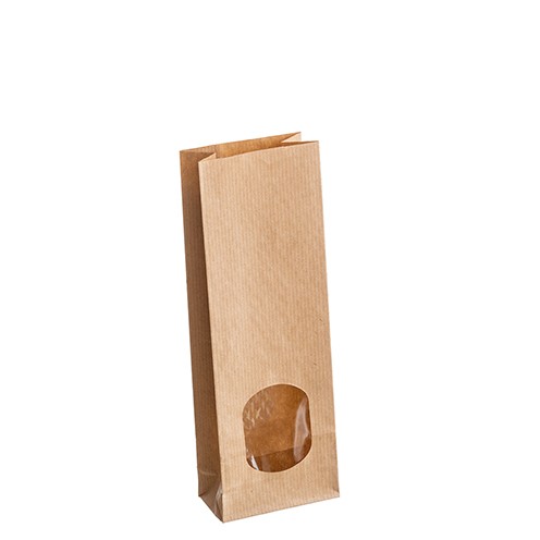Blockbodenbeutel Kraftpapier 70x40x205 mm, innen foliert