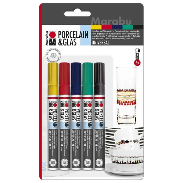 Porzellan & Glas Marker, Painter, Ø 1 - 2 mm 5er Set