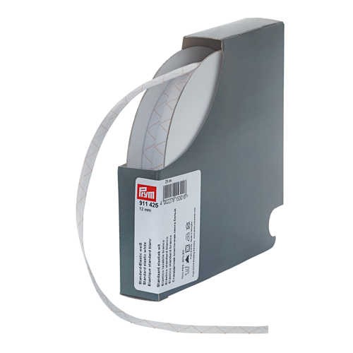 PRYM 911425 Standard-Elastic 12mm, weiß 25m