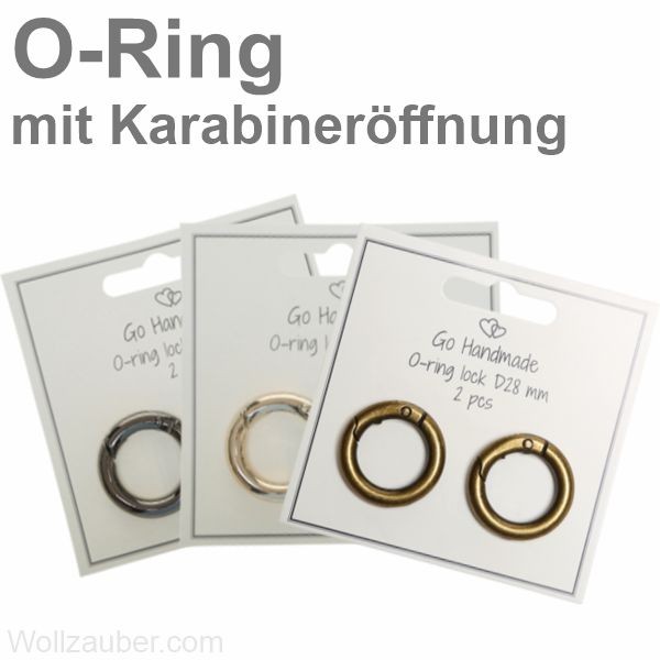 O-Ring Karabiner mit Federverschluss Ø28mm, 2 Stück