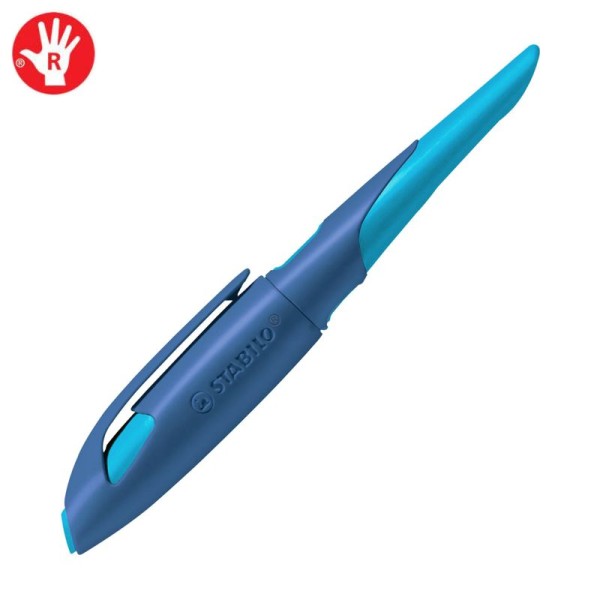 STABILO EASYbirdy Ergonomischer Schulfüller inkl. Patrone, mitternachtsblau/azur, bastelkiste.lu