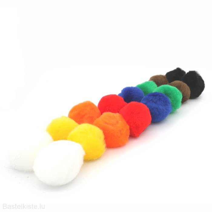 MAXI Pompons ø 38 mm 100 Stück, verschiedene Farben