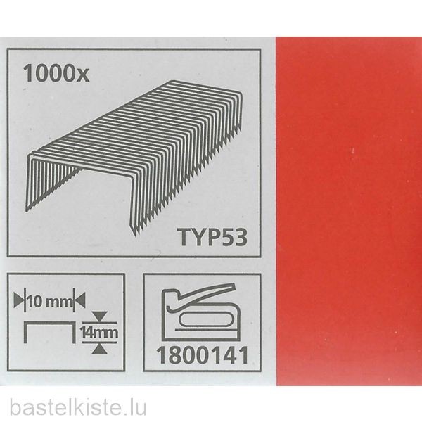 Heftklammern für Tacker Ø10mm / 14mm, 1000 Stück