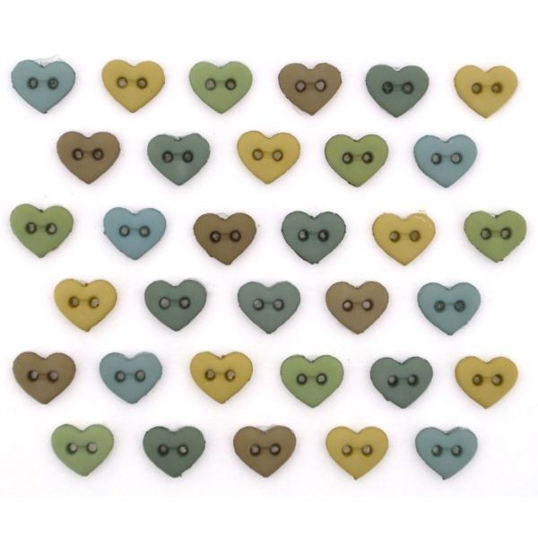 Dress it up Knöpfe, Micro Hearts Earthtones