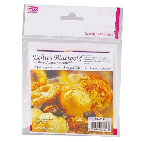 Echtes Blattgold 80 x 80 mm, 10 Blatt