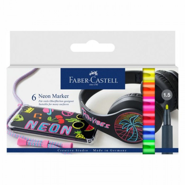 Neon Marker-Set mit 6 Farben