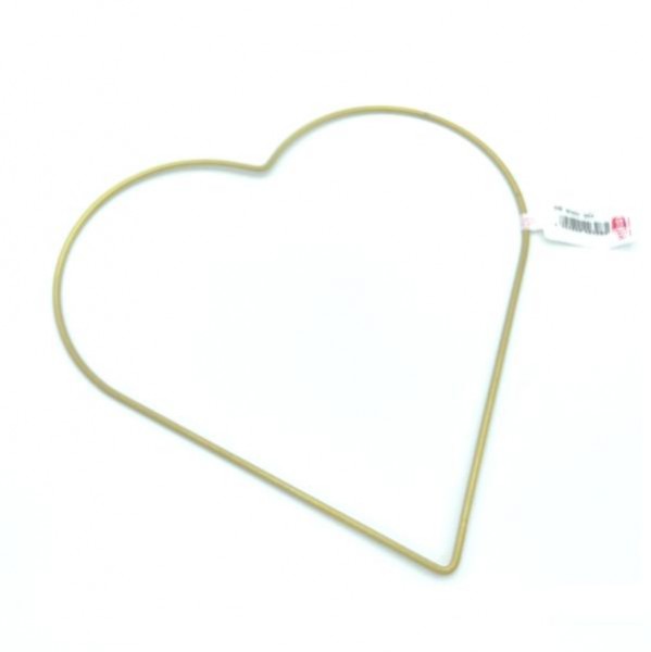 Metallherz, Metallringe 20cm, goldfarbig