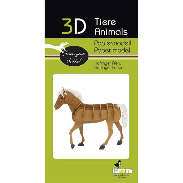 3D Papiermodell "Haflinger Pferd" zum zusammenbauen