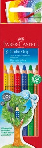 JUMBO Grip, 6er Set - Wasservermalbare Buntstifte (extra dick)