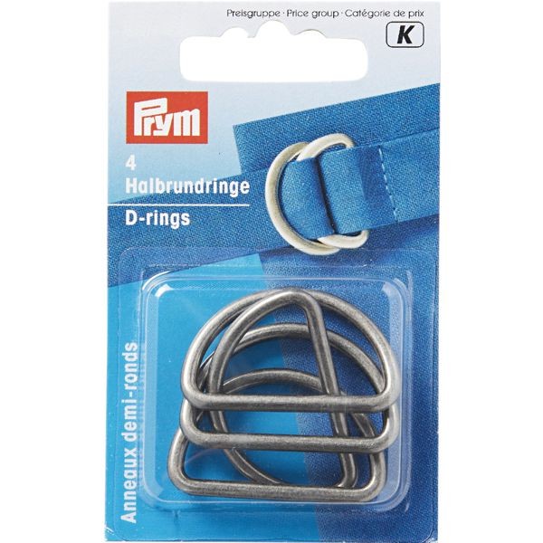 Halbrundringe, D-Ringe 20-30mm altsilber