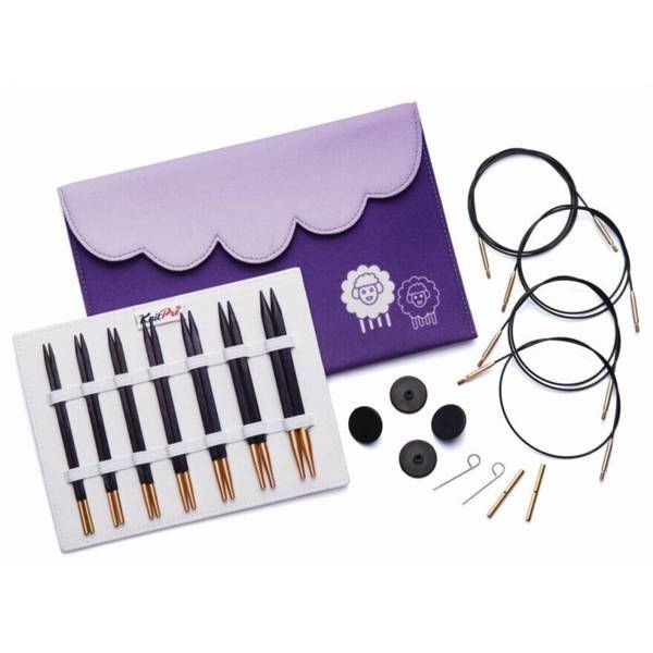 Knitpro Cubics quadratische Nadelset Deluxe Nadelspitzen Holz